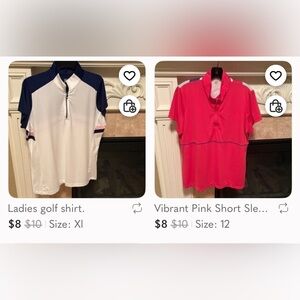 Golf polos ($10 for both) message me.